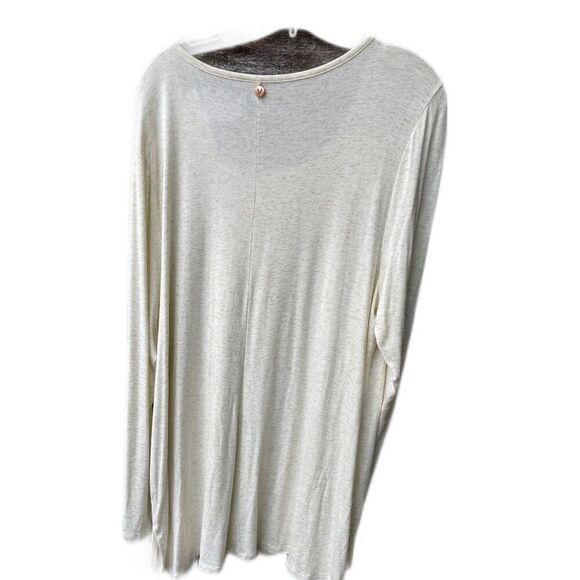 Liv 14/16 oatmeal scoop neck lightweight semi sheer tunic - Picture 2 of 7